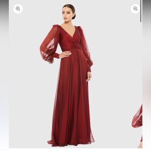 Elegant Burgundy Evening Gown